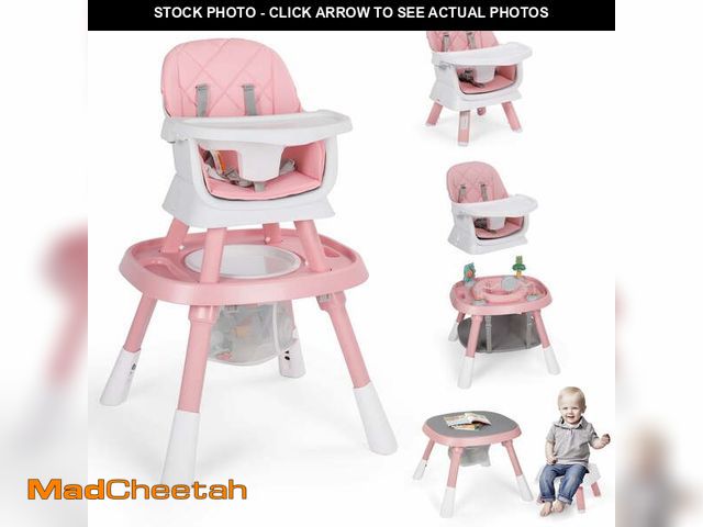 Lot 74-12891494 - AILEEKISS 15-in-1 Baby High Chair, Toddler Dining Booster Seat with Activity Center, Pink - UNUSED