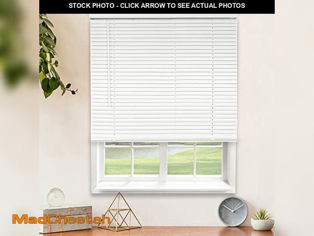 Lot 74-12664931 - CHICOLOGY Mini Blinds for Indoor Windows - 48"W x 72"H, White Horizontal Vinyl Blinds | Cordless | E...
