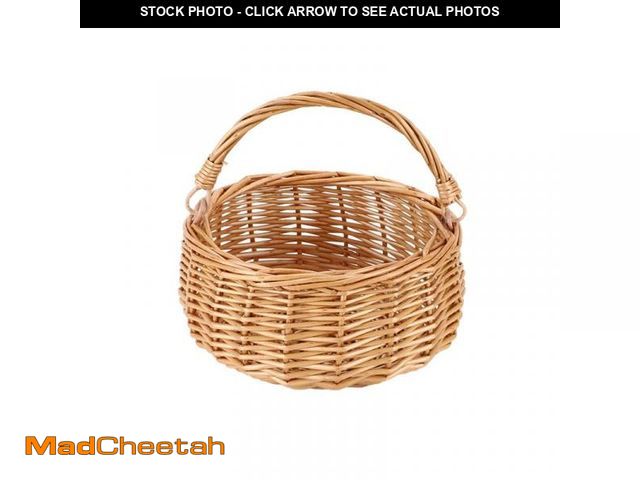 Lot 74-12442372 - Small Gift Wicker Picnic Basket with Handle,Willow Flower Girl Basket for WeddingsÃ¯Â¼ÅGarden and H...