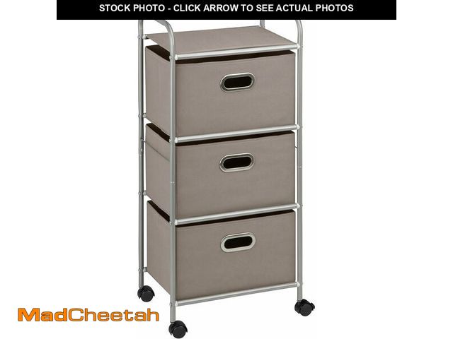 Lot 74-12664373 - Honey-Can-Do 3 Drawer Rolling Cart - Gray CRT-06248 Grey 11.5 in L x 16.125 in W x 35.5 in H (29.2 c...