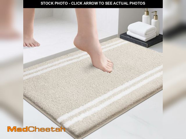 Lot 74-14430853 - PURRUGS Bathroom Rug, Bath Mat, 20" x 30", Beige - USED