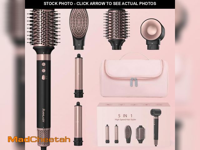 Lot 74-12212951 - Annlary 5 in 1 Ionic Hot Air Styler, 1400W Powerful Hair Dryer Brush, Auto-Wrap Curlers, Paddle Brus...