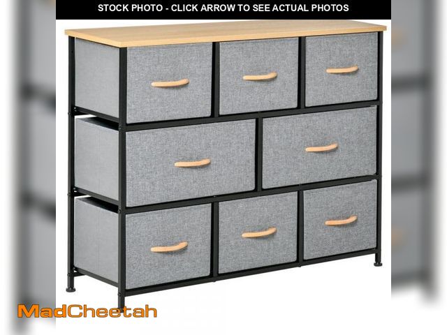 Lot 74-12517822 - HOMCOM Modern 8-Drawer Gray Chest of Drawers (39.25 in W. x 31 in H.) - UNUSED