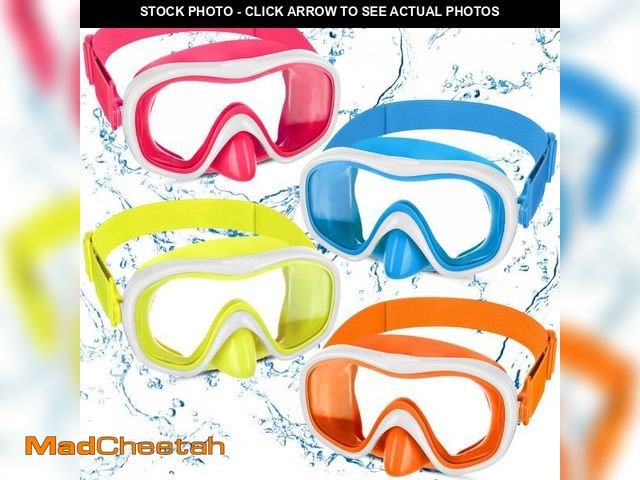 Lot 74-12312211 - Relaxweex 4 Packs Kids Swim Goggles with Nose Cover Diving Mask Elastic Fabric Strap Diving Swim Mas...
