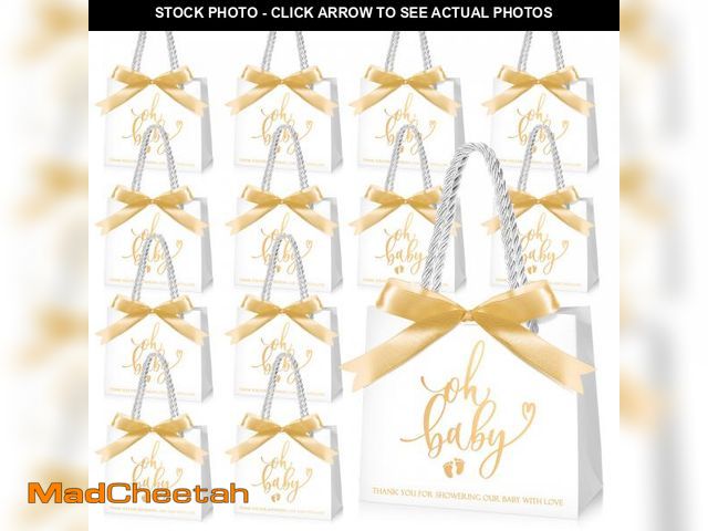 Lot 74-12121230 - Spakon 25 Packs Baby Shower Favors for Guests Oh Baby Gifts Bag with Handles Paper Goodie Gift Bags ...