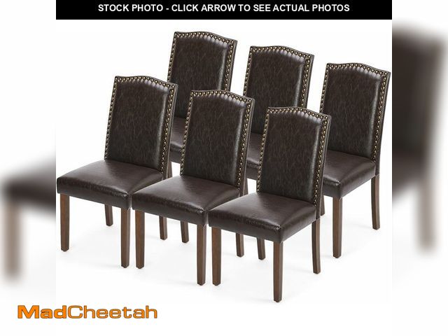 Lot 74-14304820 - DUMOS Dining Chairs Set of 2, Moden PU Leather Kitchen Table Chairs with Wooden Legs and Padded Seat...