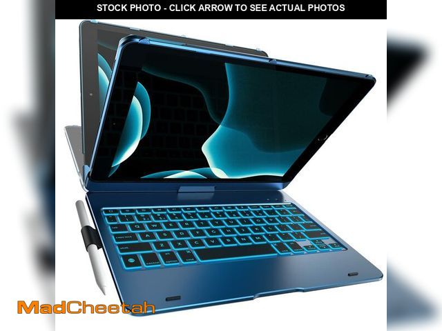 Lot 74-12719155 - YEKBEE Case with Keyboard for iPad 9th Generation (10.2", 2021) | 360ÃÂ° | 7 Modes | Backlit | 12 C...