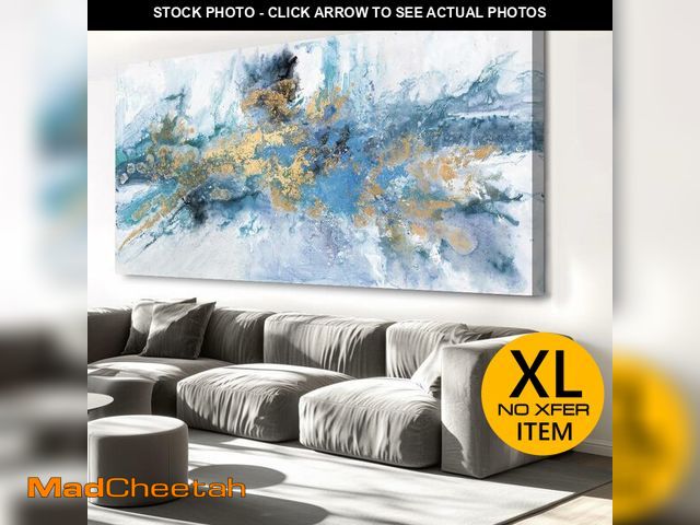 Lot 74-13788673 - Abstract Wall Art For Living Room Large Size Framed Navy Blue Canvas Abstract Wall Decor Abstract Ar...