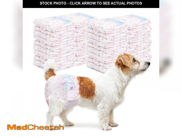 Lot 74-12178359 - Disposable Dog Diapers Female 90 Count Puppy Diapers Female (Waist 11-18 in M) Super Absorbent Small...