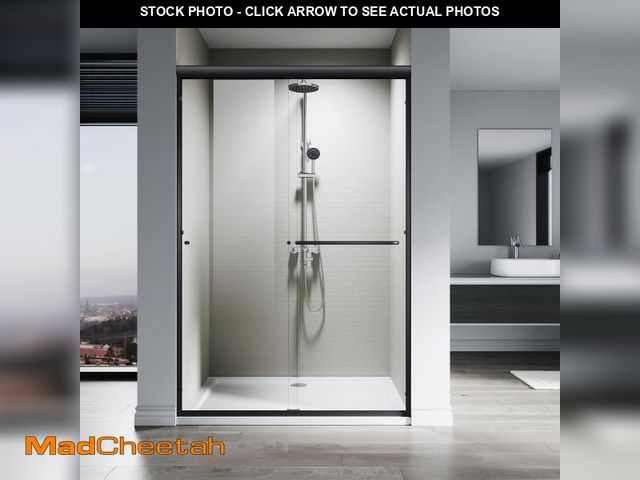 Lot 74-12133652 - SL4U Sliding Shower Door, 48" W x 72" H, 1/4" Tempered Glass Shower Door, Sliding Shower Glass Door,...