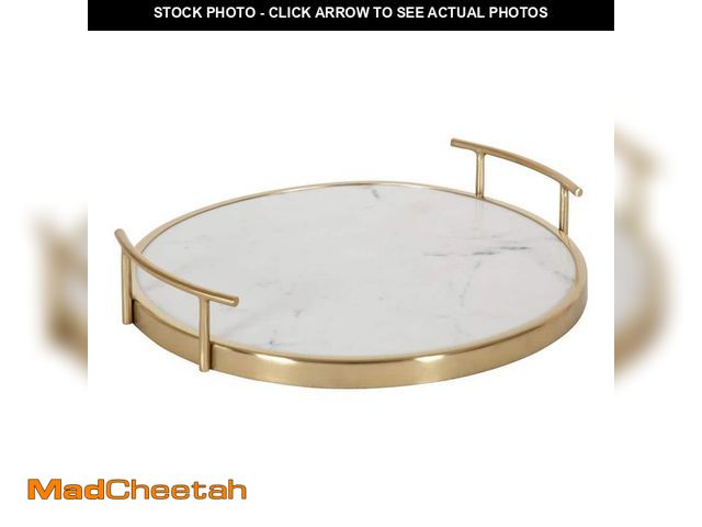 Lot 74-12663546 - Kate and Laurel Marbury White Decorative Tray - UNUSED