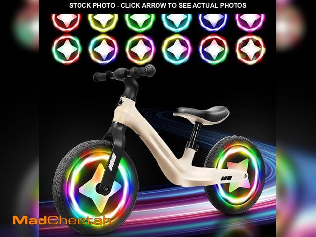 Lot 74-11989304 - Focusport LED Toddler Balance Bike 2-5 Year Old, 17 Colors 7 Flashing Modes Lightweight Kids Push Bi...