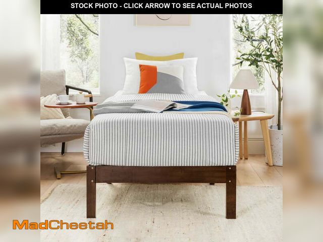 Lot 74-13779674 - Best Price Mattress Asher 14" Bamboo Wood Platform Bed with Wooden Slats, Coffee, Twin - UNUSED