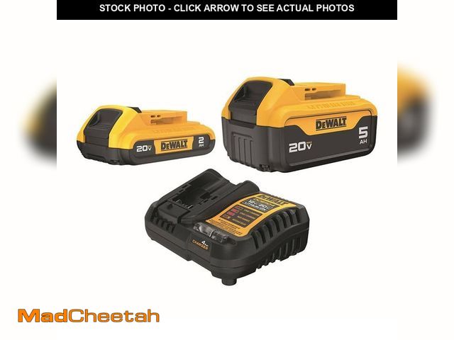 Lot 74-13131613 - DEWALT 20V MAX Lithium-Ion Battery Kit with 5.0Ah and 2.0Ah Battery and Charger - UNUSED