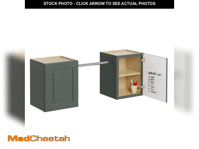 Lot 74-14326825 - MILL'S PRIDE Greenwich Aspen Green 23 in. H x 58 in. W x 12 in. D Plywood Laundry Room Wall Cabinet ...