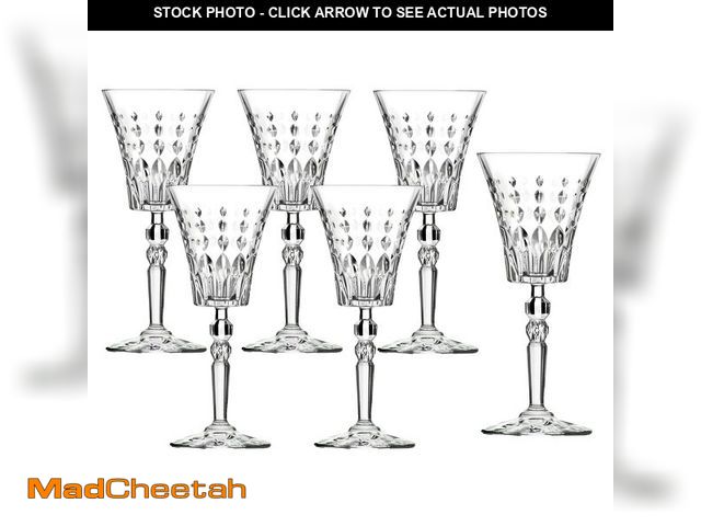 Lot 74-12456044 - Lorren Home Trends Marilyn Set of 6 Red Wine Goblets - USED