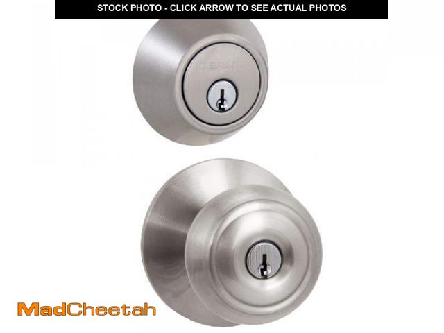 Lot 74-5386566 - Defiant Hartford Satin Nickel Entry Knob and Single Cylinder Deadbolt Combo Pack - USED