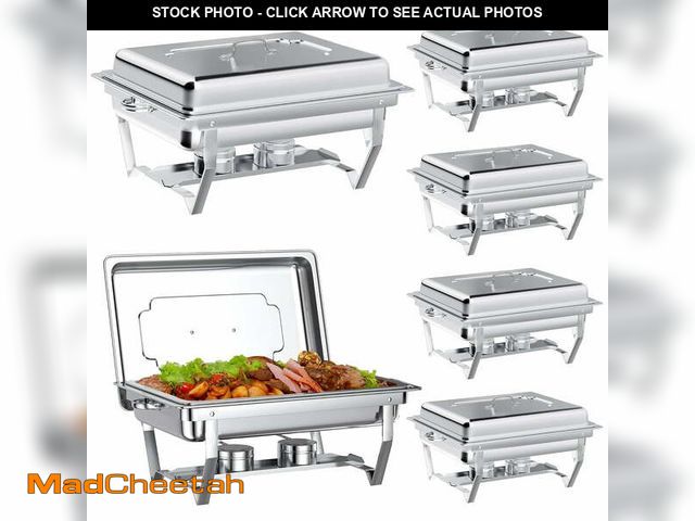 Lot 74-14354542 - 9Qt Chafing Dishes Set Foldable Rectangular Chafer Set, Stainless Steel Food Warmer Set, Full Size f...