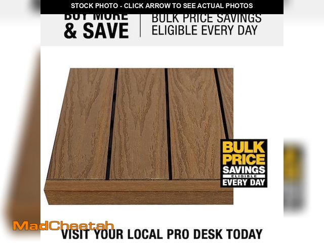 Lot 74-13695254 - (SET OF 23) NewTechWood 1/12 ft. x 1 ft. Quick Deck Composite Deck Tile Straight Trim in Peruvian Te...