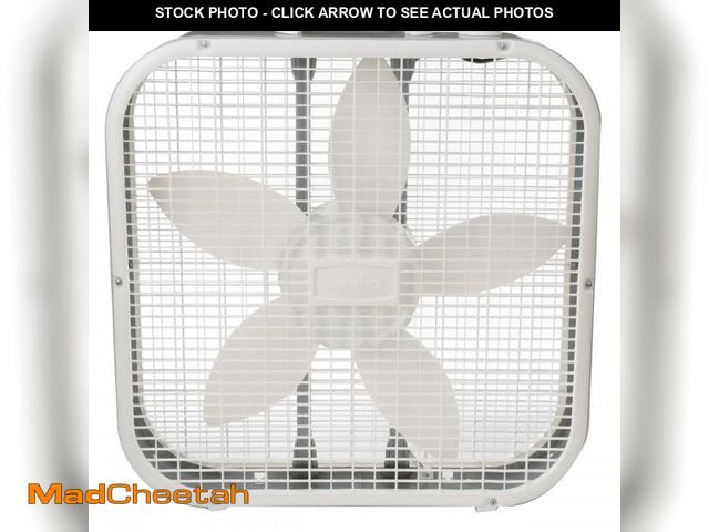 Lot 74-12427592 - Lasko 20  Classic Box Fan with Weather-Resistant Motor  3 Speeds  22.5  H  White  B20200  New - UNUS...