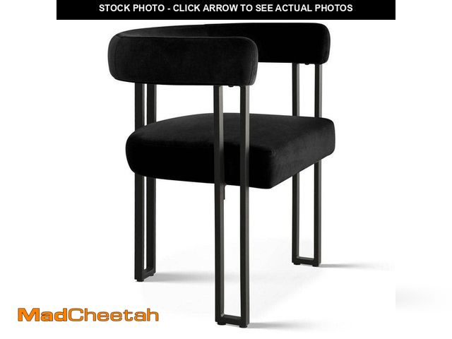Lot 74-14313793 - LAOTIES Black Velvet Upholstered Armchair - UNUSED