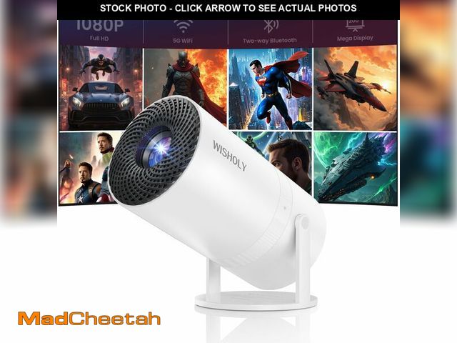 Lot 74-12979814 - WISHOLY Mini Projector with WiFi and Bluetooth, Portable Movie Projector with 180ÃÂ° Rotatable, 108...