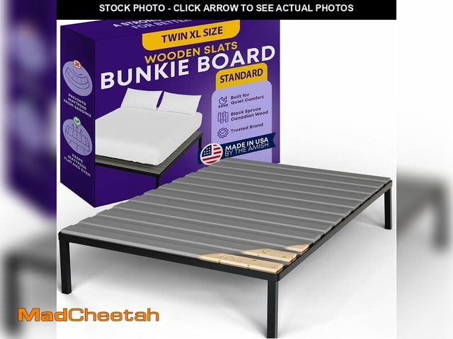 Lot 74-14613263 - Greaton, 0.75-Inch Horizontal Wooden Bunkie Board/Bed Slats with Cover, Full, Grey - USED