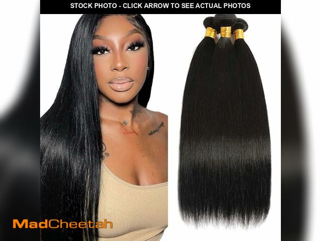 Lot 74-14422219 - 24 26 28 Inch Bundles Human Hair Straight Bundles Double Weft 3 Bundles 1b Bundle Human Hair Extensi...