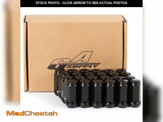 Lot 74-14267483 - GAsupply Black Lug Nuts 14X1.5, Close End Bulge Acorn Lug Nuts 3/4 inch Hex 1.9inch Tall Conical Sea...