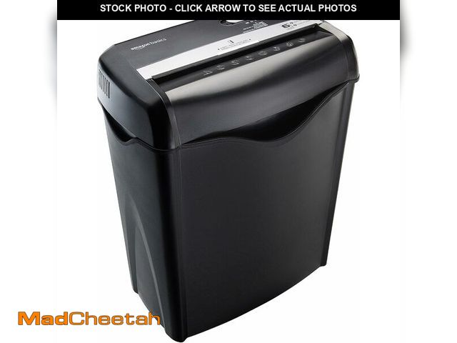 Lot 74-13709209 - Basics 6 Sheet Cross Cut Paper and Credit Card Home Office Shredder with 3.8 Gallon Bin, Black - USE...