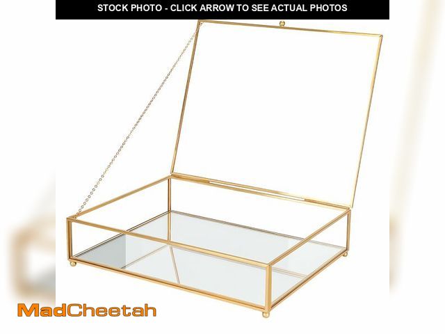 Lot 74-13964769 - REDHUGO Large Glass Boxes for Display Handmade, Mirrored Bottom, Glass Jewelry Trinket Box with Lid,...