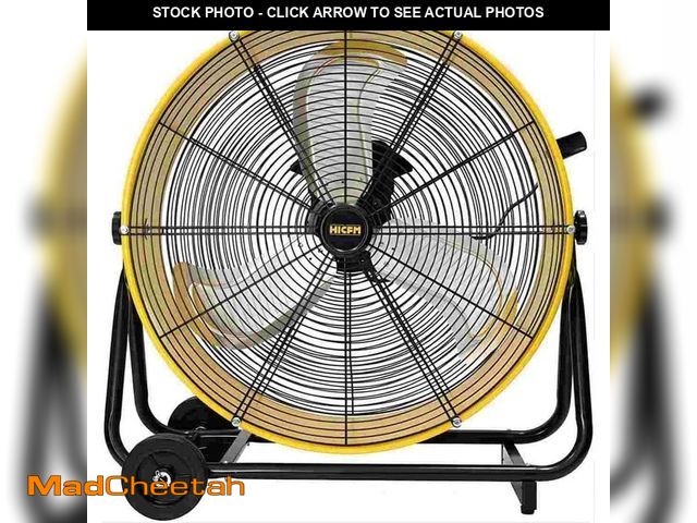 Lot 74-14193057 - Deeshe 24 in. Enclosed Motor Drum Fan Yellow with TEAO Sealed9200 CFM 2-Speeds High Velocity, 180-De...