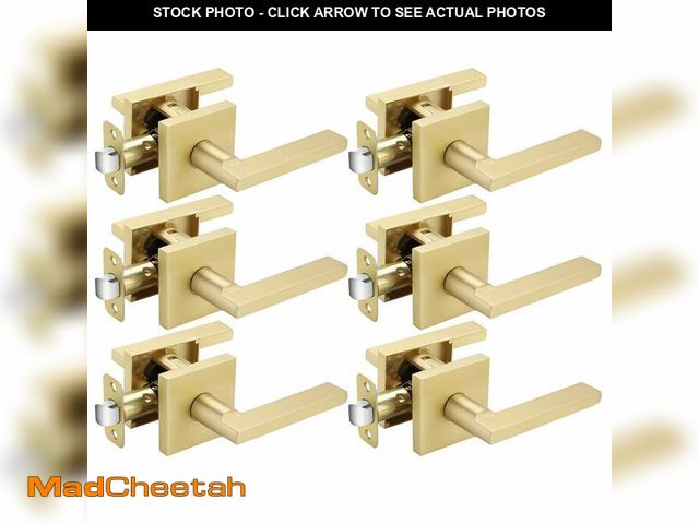 Lot 74-12603425 - Haidms Gold Passage Door Handles Closet, Zinc Alloy Brushed Gold Closet Door Handles, Brass Hall and...