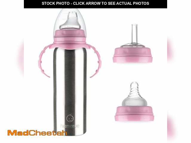 Lot 74-12712611 - Hamarue 3-in-1 Stainless Steel Sippy Cups for Toddlers | Non-Toxic Insulated Stainless Steel Baby Bo...