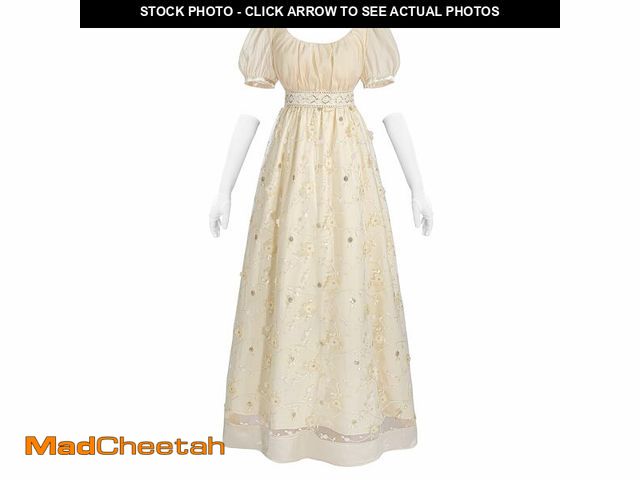 Lot 74-14210962 - LTAKK Regency Dress Women Regency Costume Empire Waist Tea Party Victorian Gown with Gloves, Embroid...
