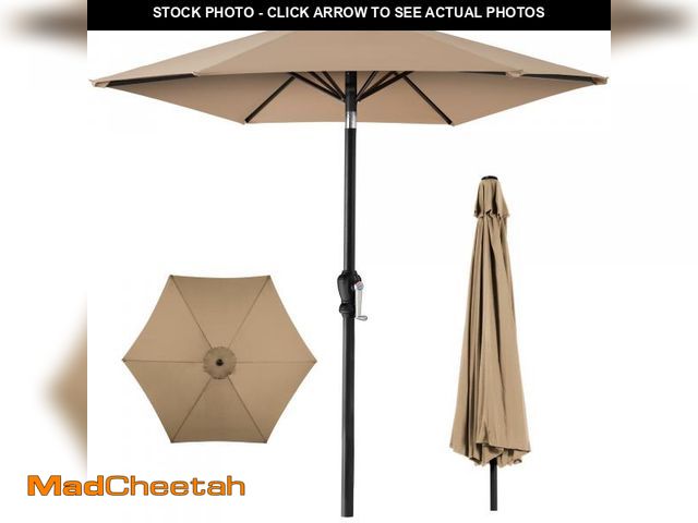 Lot 74-12166864 - Best Choice Products 10ft Outdoor Steel Market Patio Umbrella w/ Crank, Tilt Push Button, 6 Ribs - T...