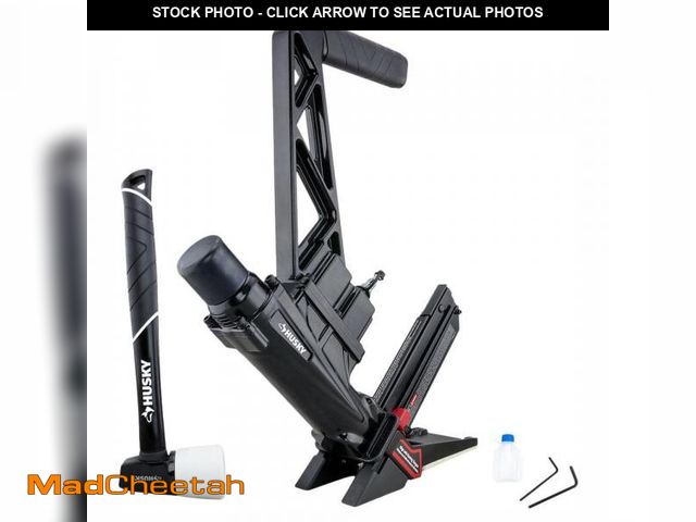 Lot 74-10162683 - Husky Pneumatic 3-in-1 15.5-Gauge and 16-Gauge 2 in. Flooring Nailer and Stapler with Quick Jam Rele...