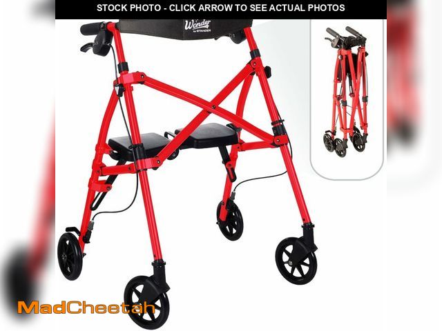 Lot 74-12545113 - Stander Space Saver Rollator Short, Lightweight Folding Walker with Seat for Juniors &amp; Petite Ad...