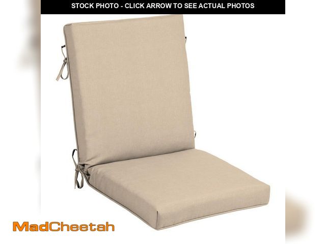 Lot 74-14312805 - Hampton Bay 20 in. W x 20 in. D CushionGuard High Back Universal Outdoor Cushion in Putty - UNUSED