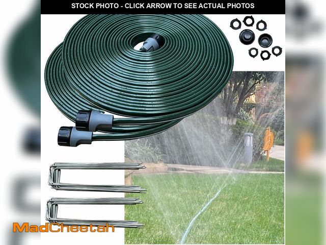 Lot 74-14274040 - Watoo 2026 Sprinkler Hose &amp; Soaker Hose for Yard - 100 FT Reinforced Flat Garden Hose with Holes...