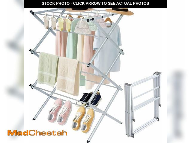 Lot 74-12665416 - Whitmor Foldable Clothes Drying Rack: 3 Tier Laundry Drying Rack, Collapsible Drying Rack Clothing, ...