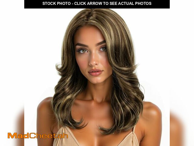 Lot 74-13627579 - MEDISIFA 70s Brown Highlight Disco Wig Farrah Fawcett Wigs for Women Lady Natural Synthetic Full Wig...