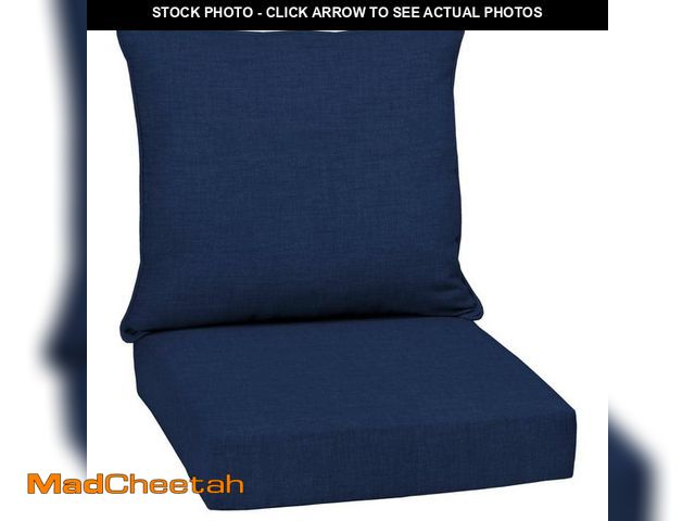 Lot 74-14439843 - ARDEN 24 in. x 24 in. 2-Piece Deep Seating Outdoor Lounge Chair Cushion in Sapphire Blue Leala - UNU...