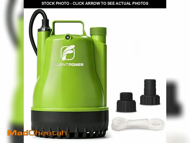 Lot 74-14147384 - FLUENTPOWER 1/4HP Utility Pump 1900GPH Portable Submersible Sump Pump, Manual Control with 16.4 Ft C...