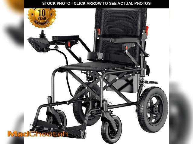 Lot 74-12800993 - SACVON Foldable Electric Wheelchair for Seniors, All Terrain Motorized Wheelchair for Seniors with D...