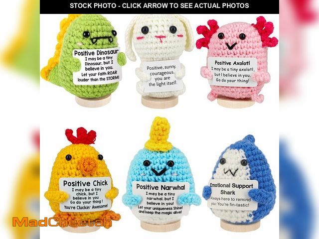 Lot 74-13965701 - Succekick Positive Crochet Animals 6-Pack - Emotional Support Crochet Buddies with Uplifting Message...