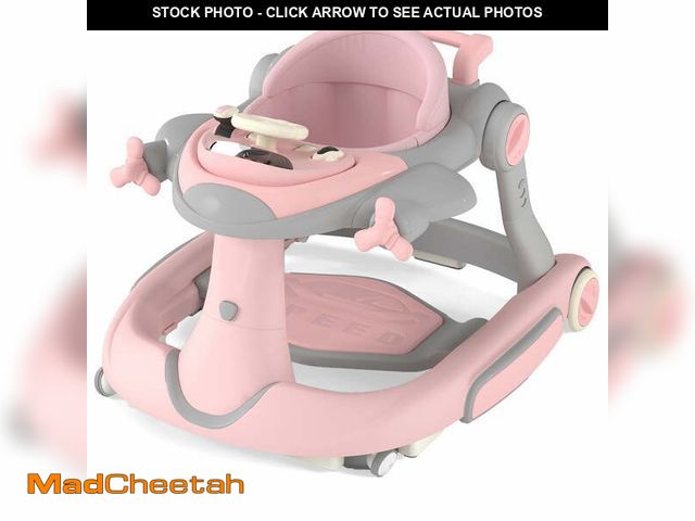 Lot 74-14088053 - AILEEKISS 5-in-1 Musical Baby Walker with Wheels, Foldable Baby Walker for Boys Girls, Pink Grey - U...