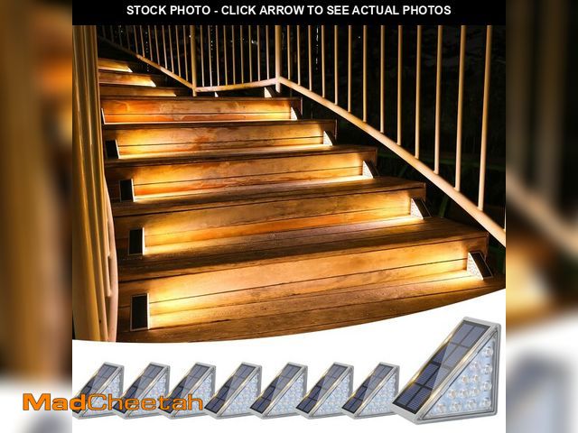 Lot 74-12718635 - VOLISUN Outdoor Stair Lights 8 Pack, Solar Step Lights Waterproof IP67,80 Lumen, Led Step Lights Out...