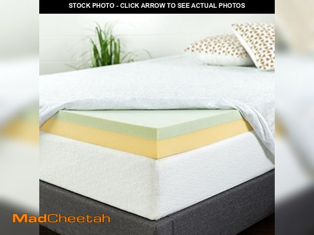 Lot 74-12366441 - ZINUS 4 Inch Green Tea Memory Foam Mattress Topper, Pressure-Relieving Layers, CertiPUR-US Certified...
