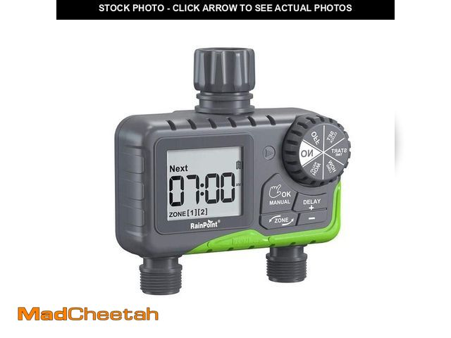Lot 74-14344318 - RainPoint 2 Zone Water Timer for Garden Hose-Sprinkler Timer w/ Rain Delay and Manual / Automatic Ir...